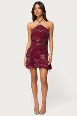 Adria Bead & Sequin Mini Dress