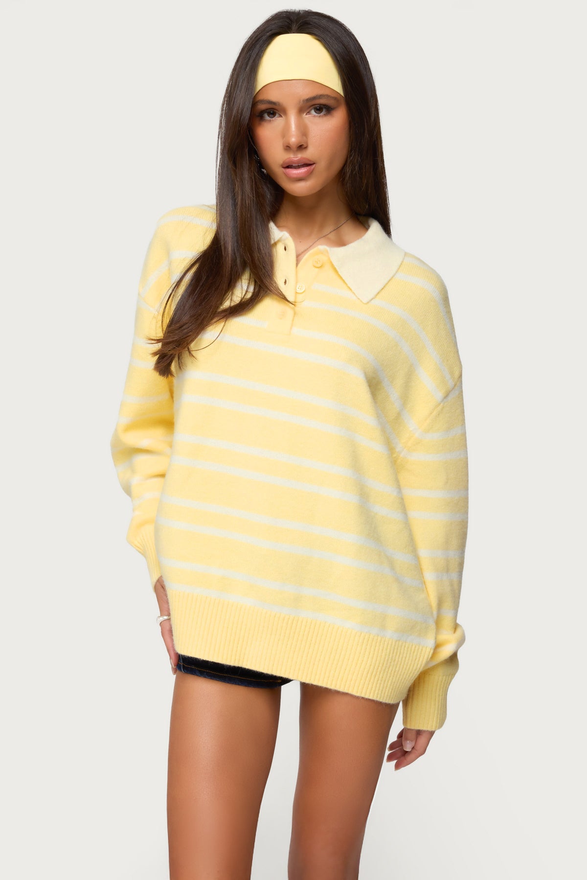 Rilynn Striped Polo Sweater