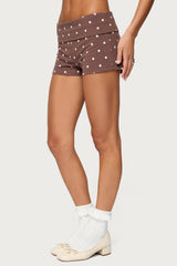 Chelsie Polka Dot Foldover Shorts