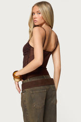 Azelia Beaded Sheer Mesh Top