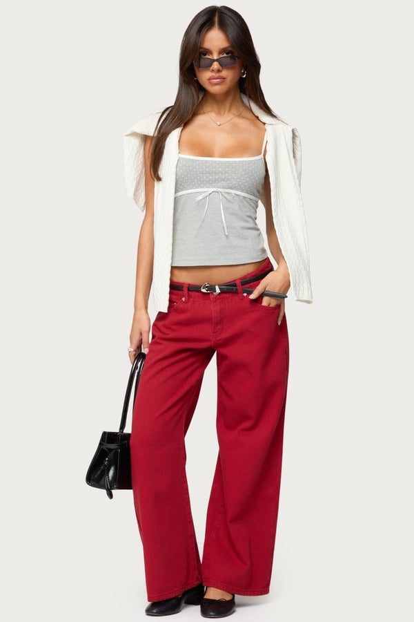 Rhoda Contrast Polka Dot Tank Top