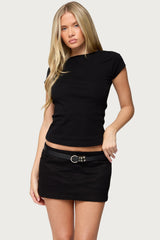 Oliana Ribbed Boat Neck T Shirt