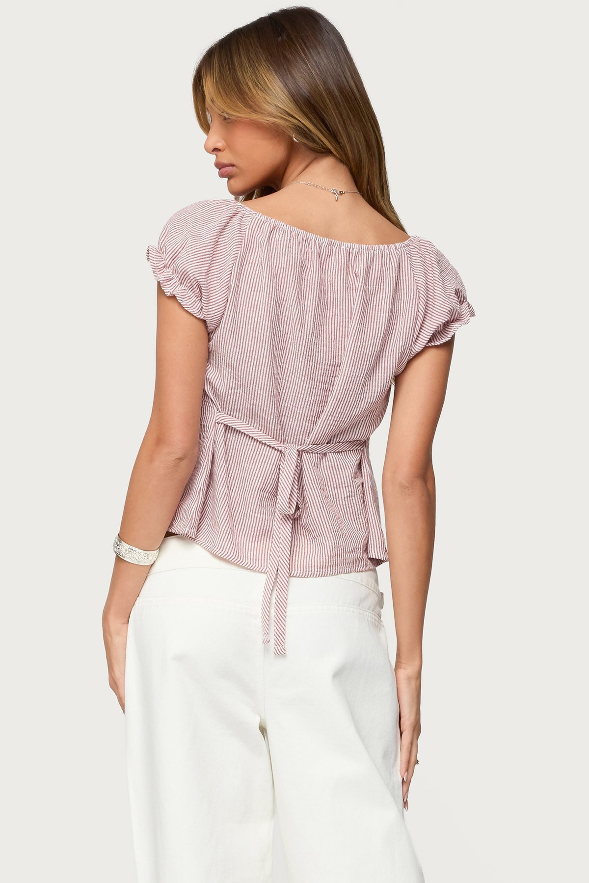 Rhory Pinstripe Babydoll Top