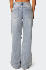 Adam Distressed Low Rise Baggy Jeans