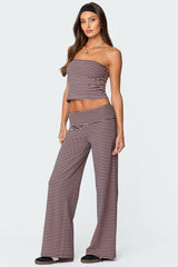 Lilah Striped Fold Over Trousers
