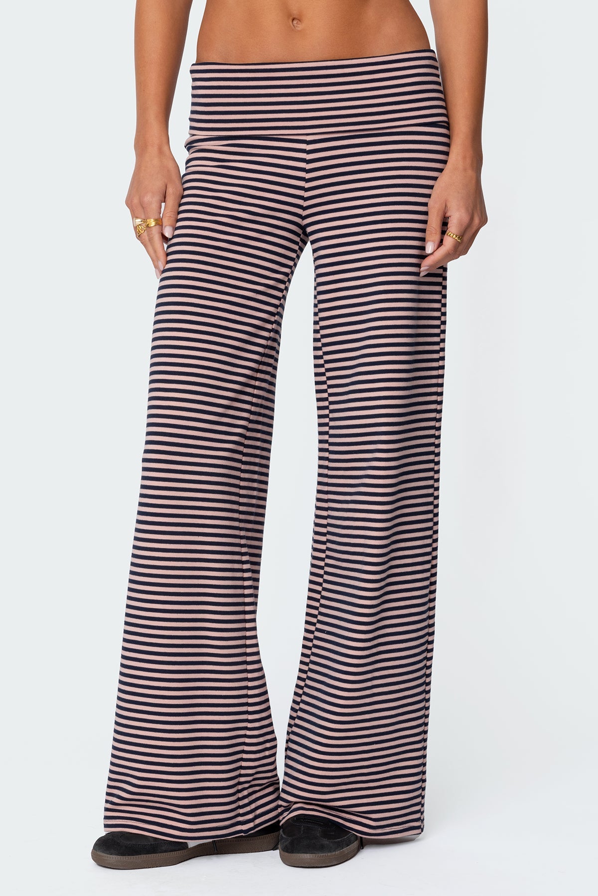 Lilah Striped Fold Over Trousers