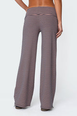 Lilah Striped Fold Over Trousers