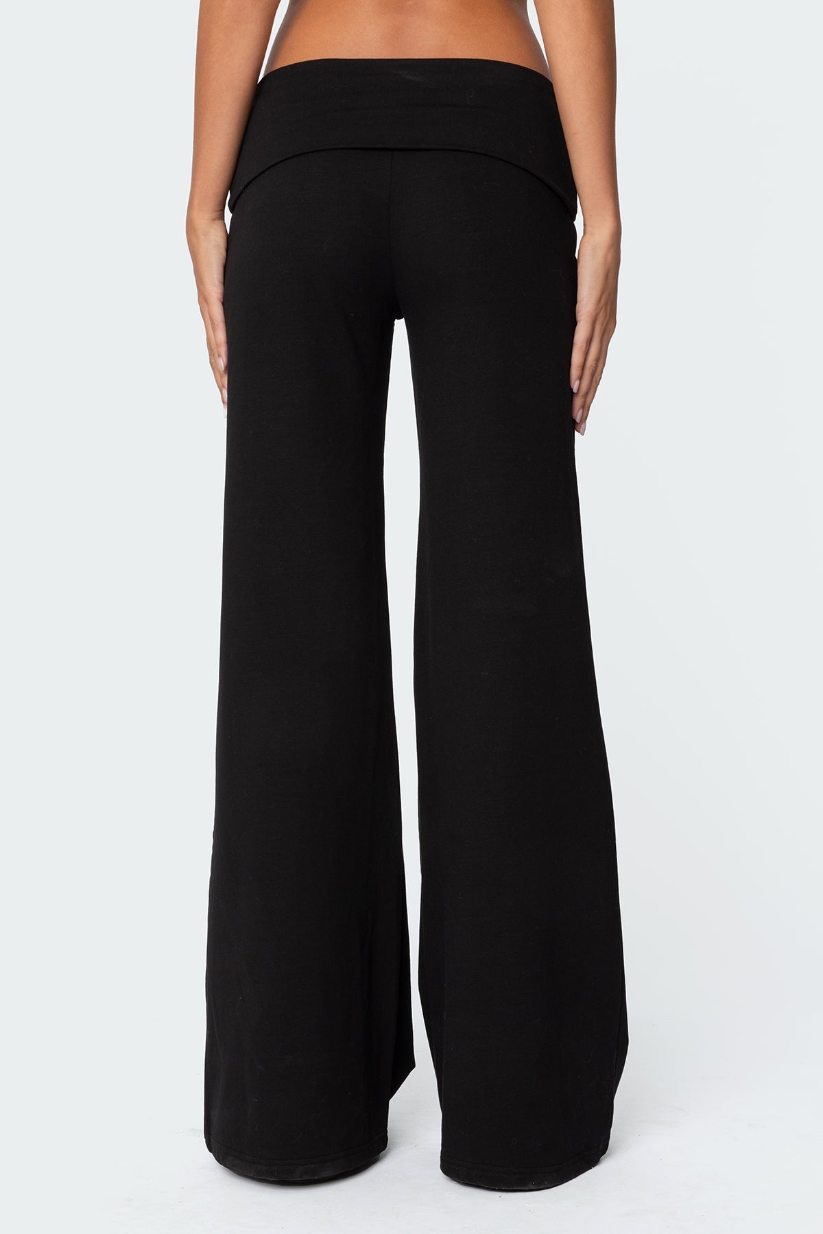 Wide Leg Foldover Trousers