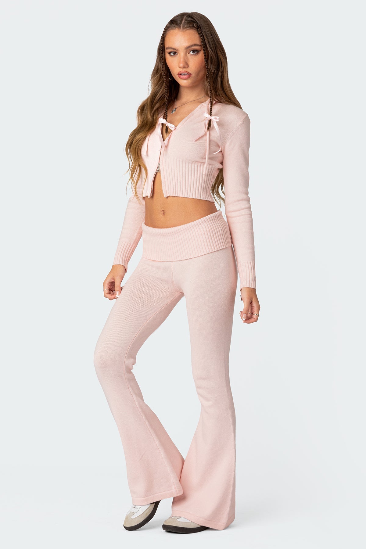 Desiree Knitted Low Rise Fold Over Trousers