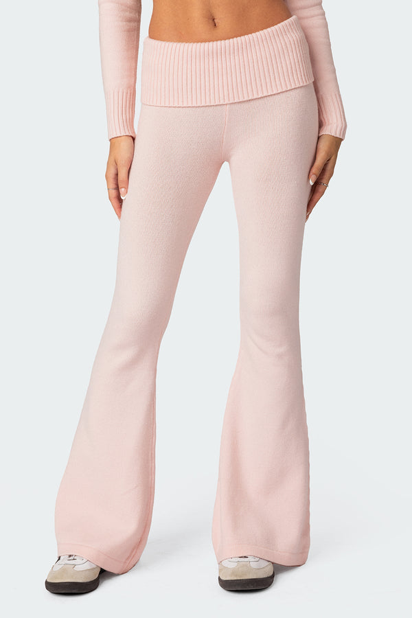 Desiree Knitted Low Rise Fold Over Trousers