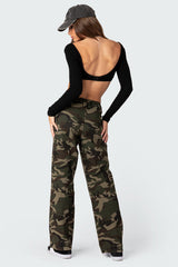 Aya Low-Rise Cargo Trousers