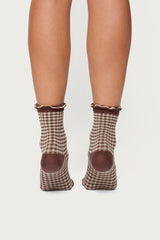 Frilled Gingham Socks