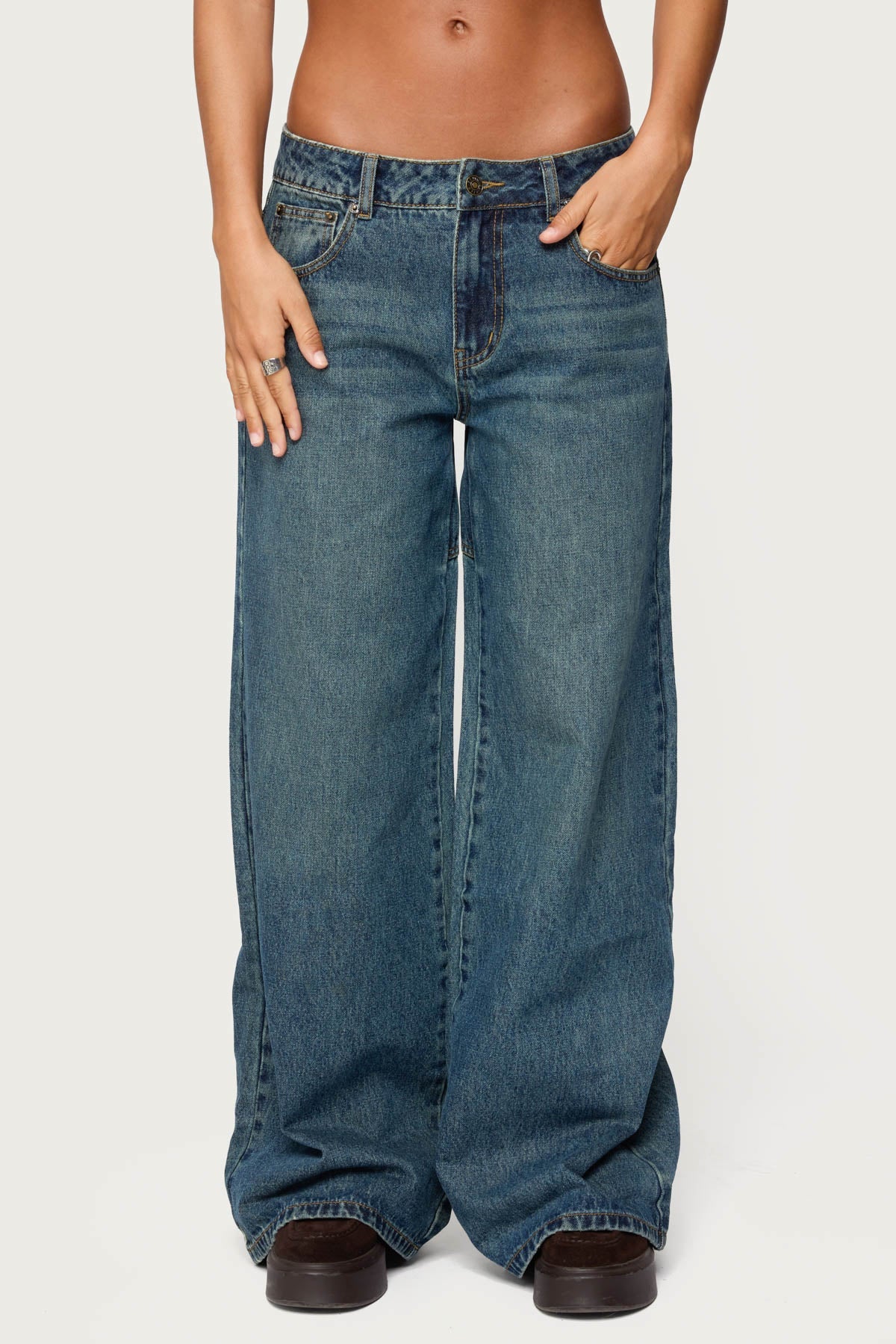 Heartly Low Rise Baggy Jeans