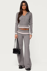 Kaliya Stripey Fold Over Knit Trousers