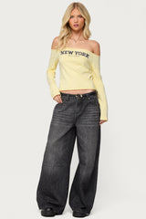 Skater Girl Washed Low Rise Baggy Jeans