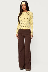 Wide Leg Foldover Trousers