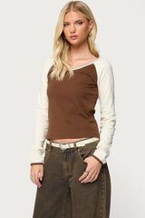 Ronie Contrast Raglan Top