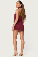 Danit One Shoulder Fringed Mini Dress