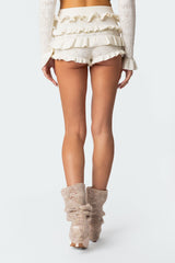 Lindsay Ruffle Knitted Shorts