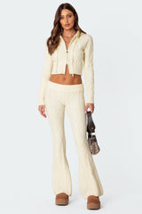 Ray Cable Knit Flared Trousers