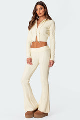 Ray Cable Knit Flared Trousers