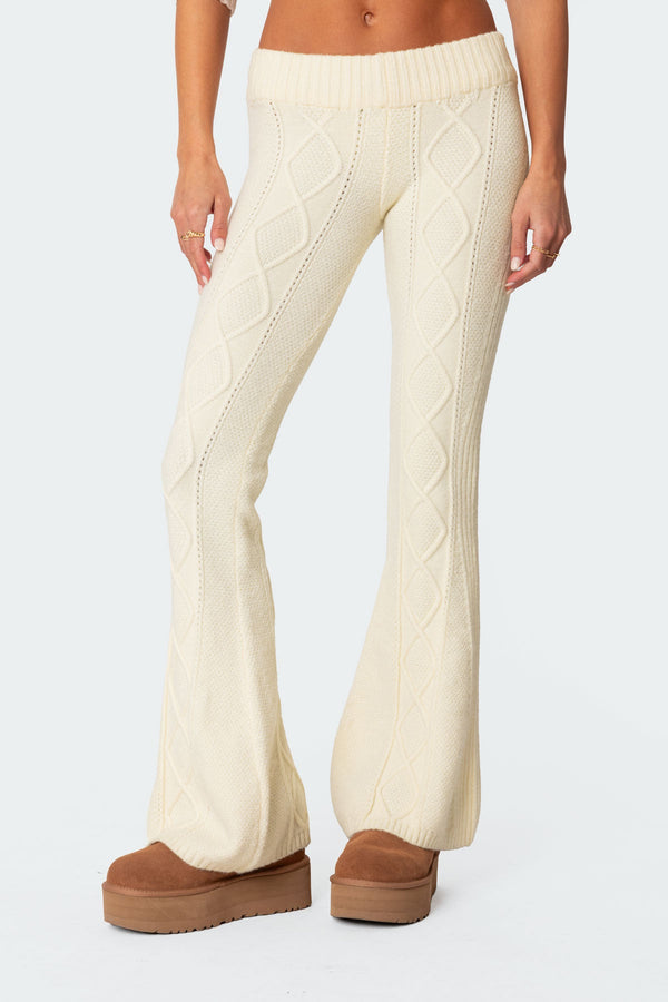Ray Cable Knit Flared Trousers
