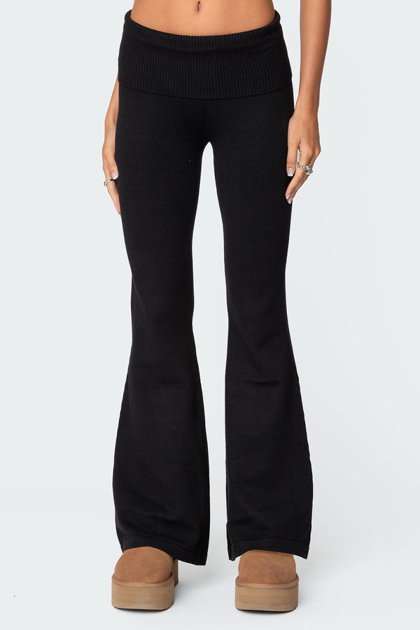 Desiree Knitted Low Rise Fold Over Trousers