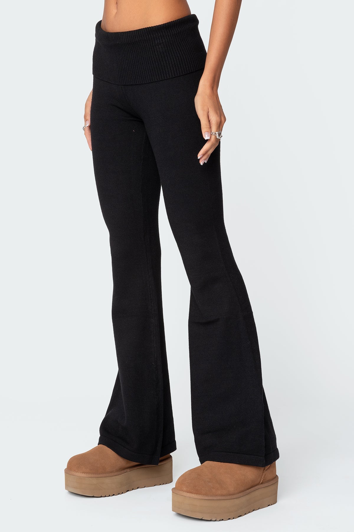 Desiree Knitted Low Rise Fold Over Trousers