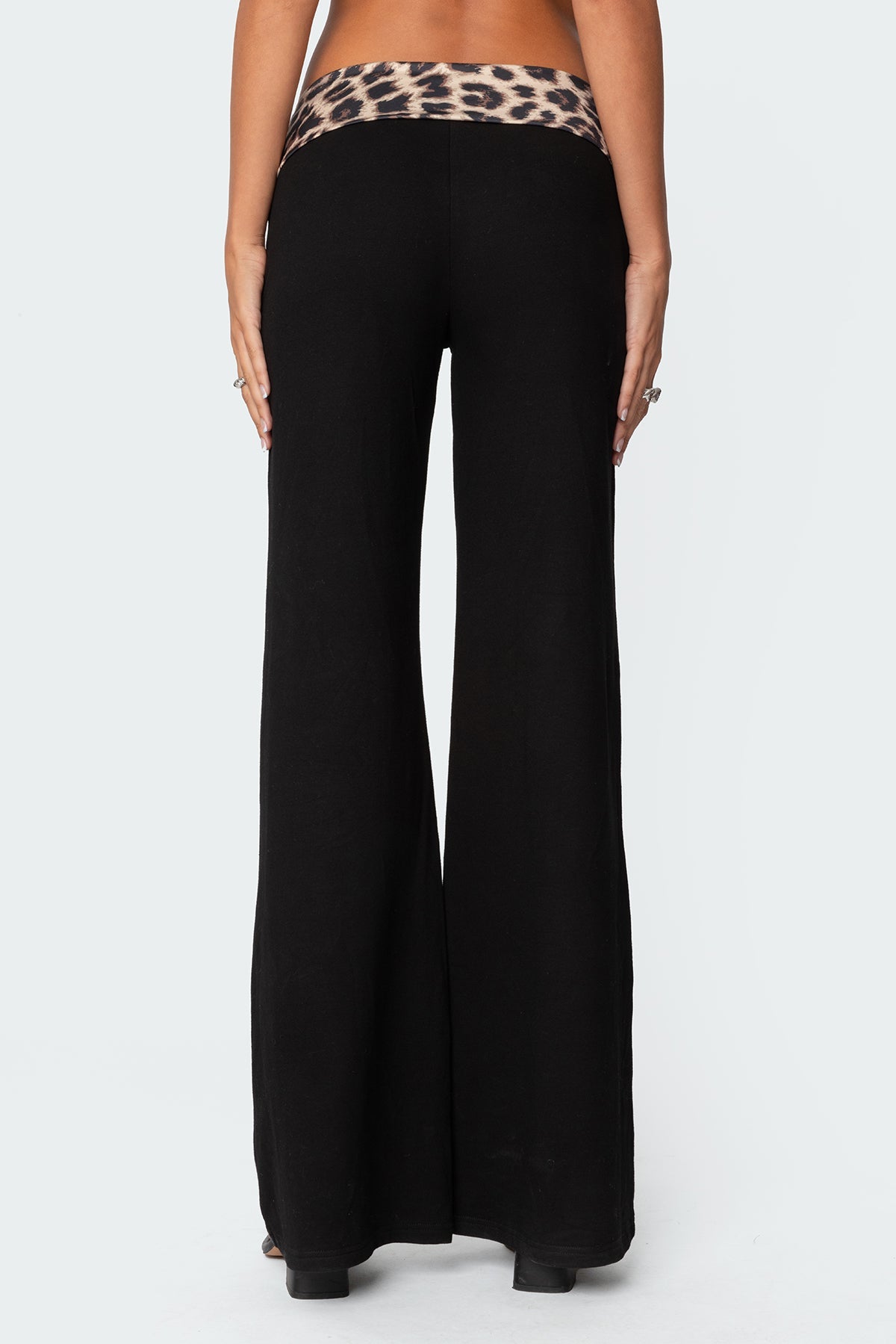 Leopard Fold Over Trousers