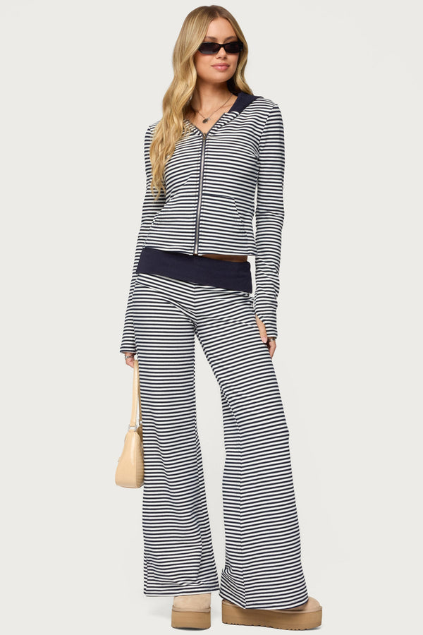 Meggy Striped Zip Up Hoodie