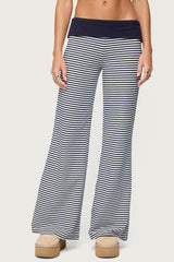 Meggy Striped Fold Over Trousers