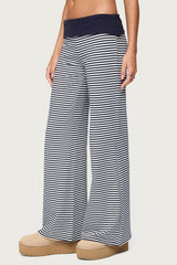 Meggy Striped Fold Over Trousers