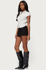 Juney Pinstripe Tailored Button Up Shirt