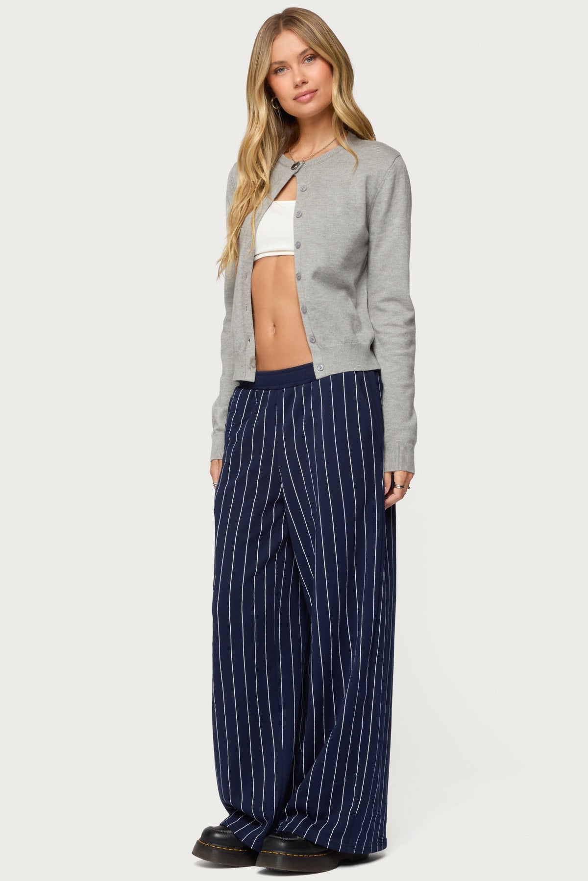 Mercer Pinstripe Wide Leg Joggers