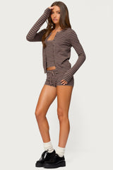 Lillian Striped Button Up Knit Cardigan