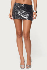 Stajie Diamond Sequin Mini Skirt
