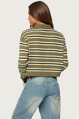 Shelby Striped Polo Sweater