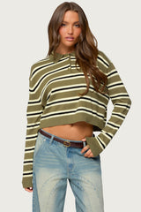 Shelby Striped Polo Sweater