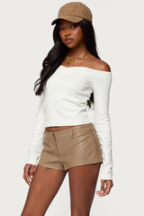 Leatrice Off Shoulder Knit Top