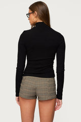 Saskia Fitted Ribbed Turtle Neck Top