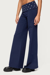 Reeva Polka Dot Foldover Trousers