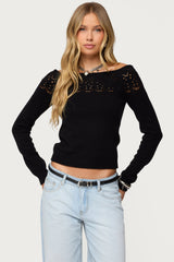 Lillis Boat Neck Knit Top