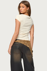 Oliana Ribbed Boat Neck T Shirt