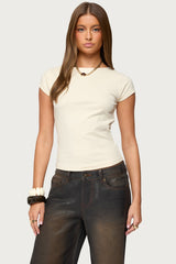 Oliana Ribbed Boat Neck T Shirt