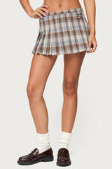 Tracy Plaid Pleated Mini Skirt