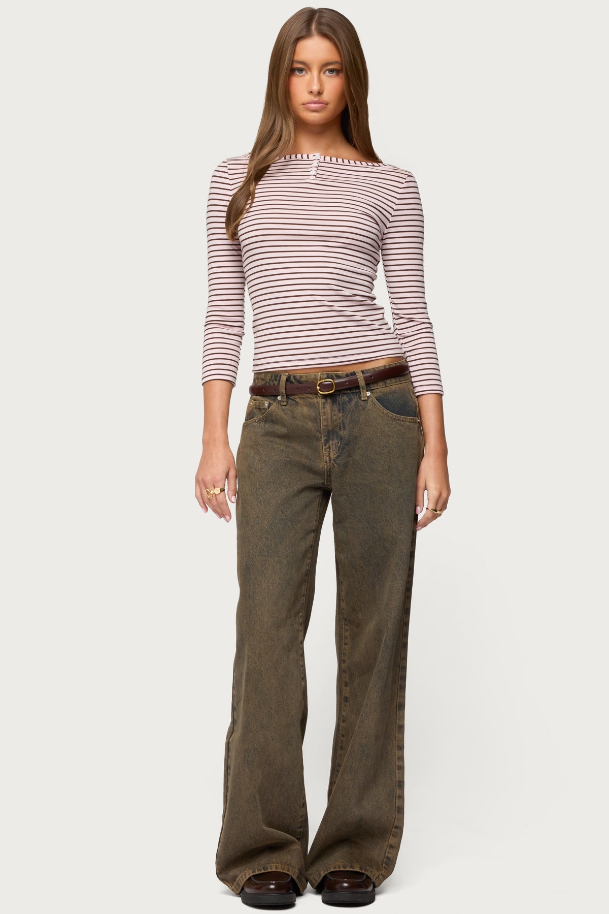 Avigyle Striped Boat Neck Top
