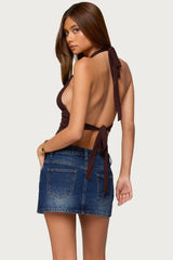 Cindy Backless Triangle Halter Top