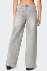 Magda Acid Wash Low Rise Baggy Jeans