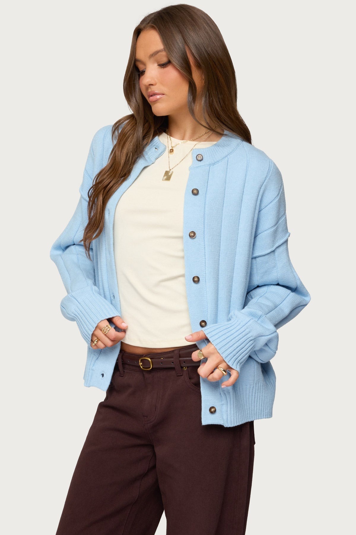 Joanie Wide Ribbed Knit Cardigan