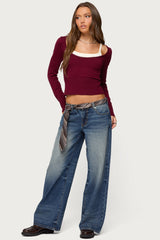 Raelynn Washed Low Rise Baggy Jeans
